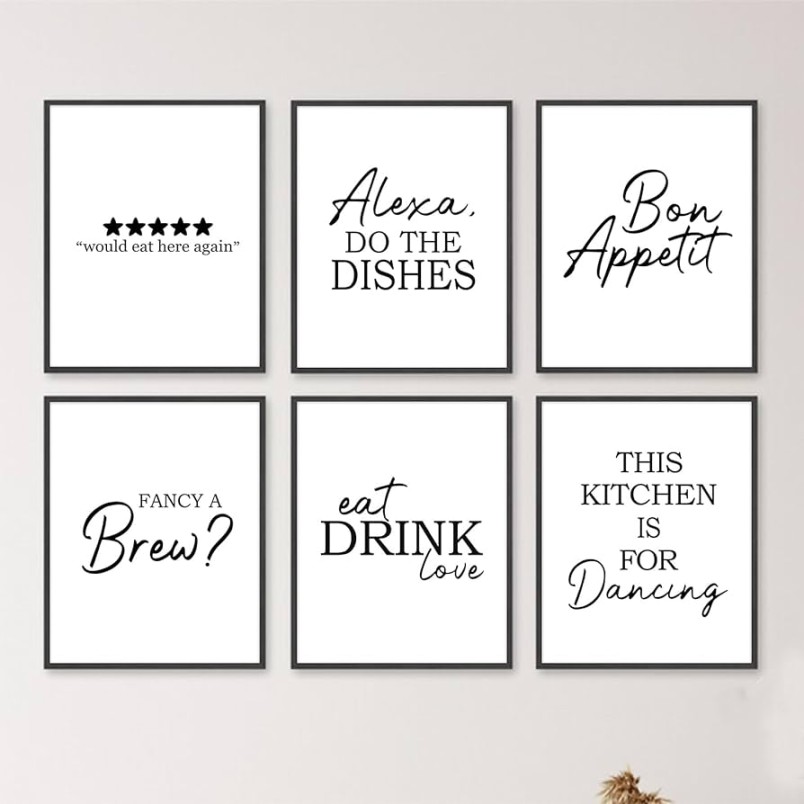 Fun Kitchen Posters Motivational Quotes Posters Black and White