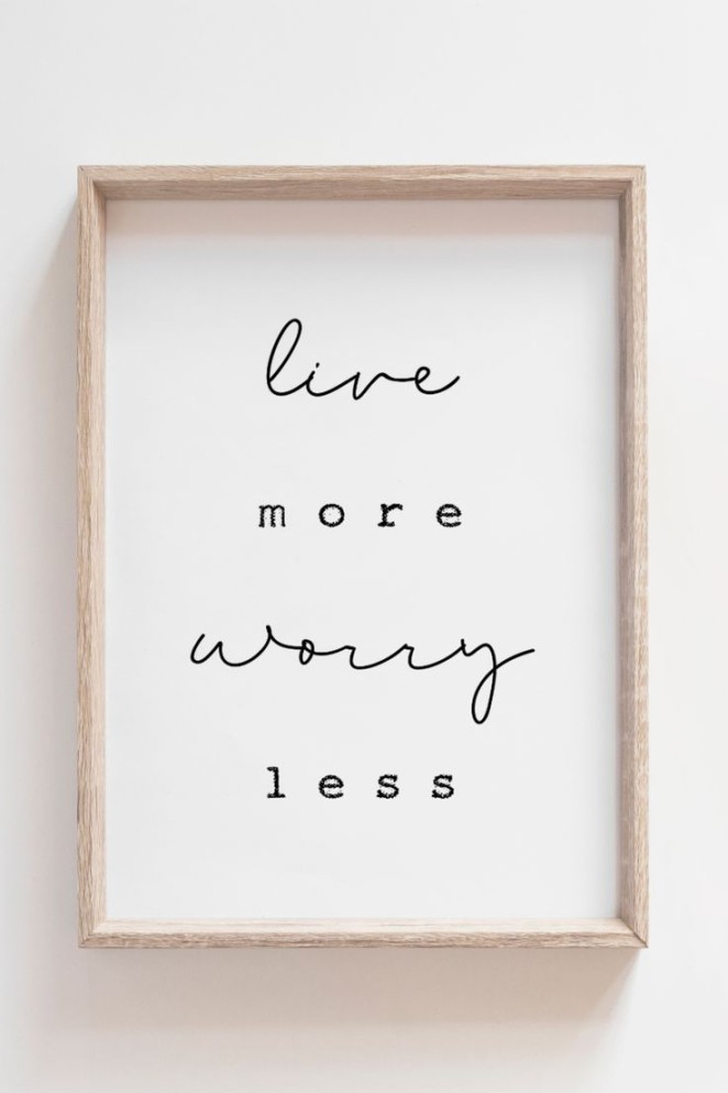 Live More Worry Less Inspirational Quotes Minimalist Wall  Etsy