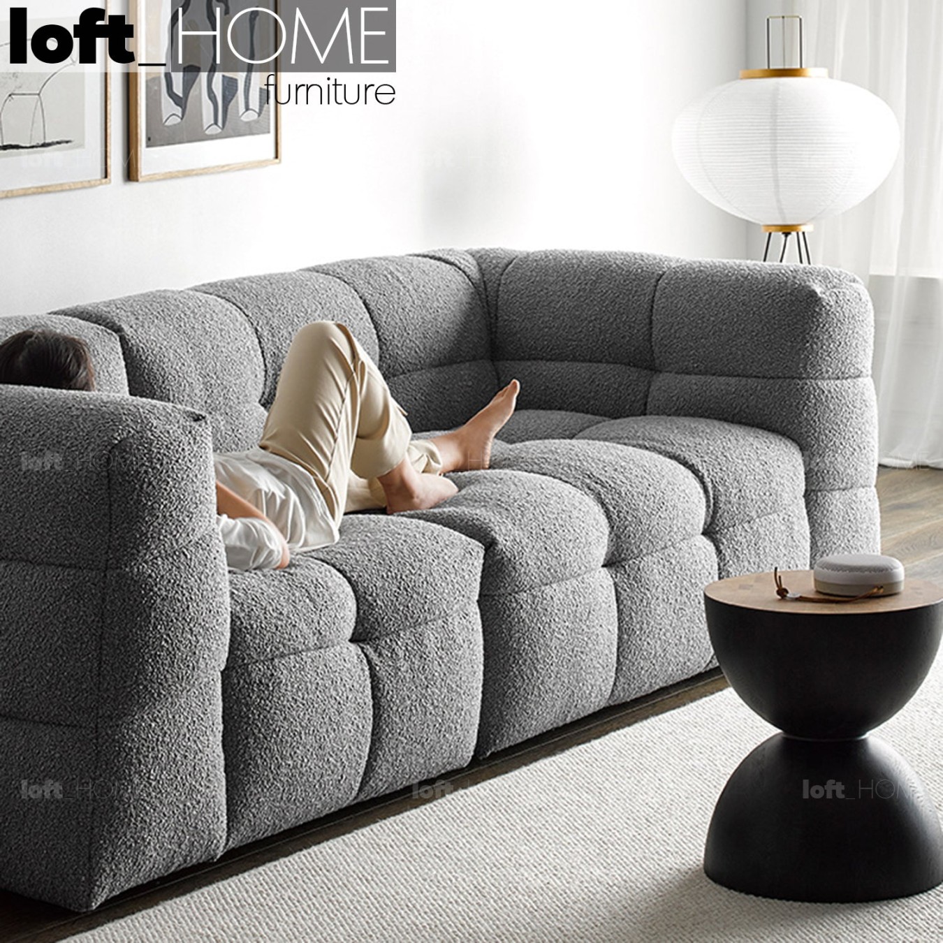 Minimalist Boucle Fabric  Seater Sofa BOBA