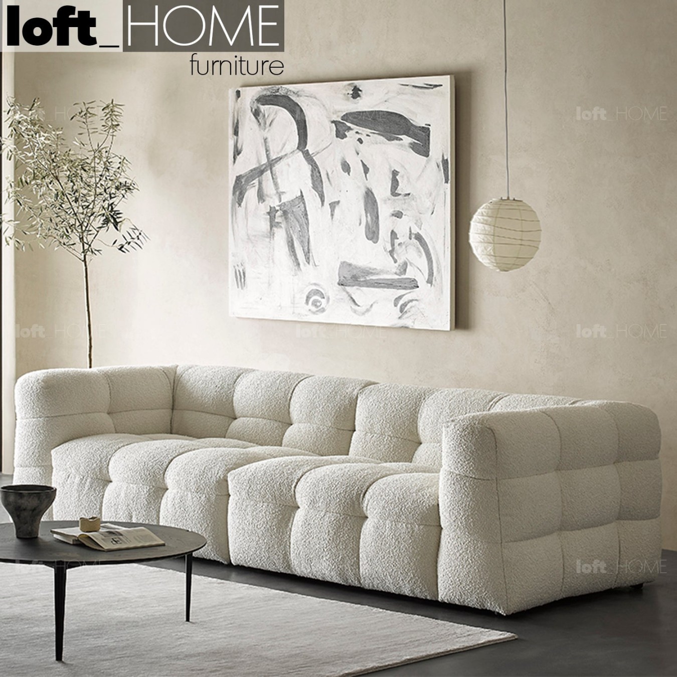 Minimalist Boucle Fabric  Seater Sofa BOBA