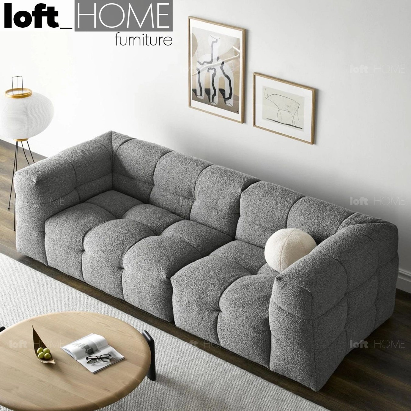 Minimalist Boucle Fabric  Seater Sofa BOBA