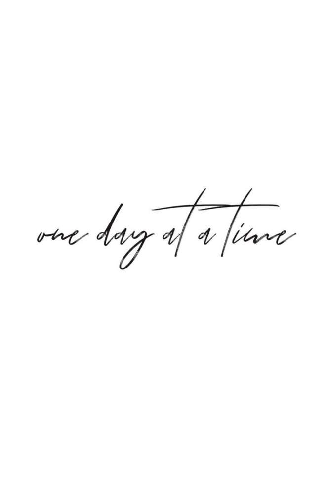 Minimalist One day at a time art print freebie  Free motivational