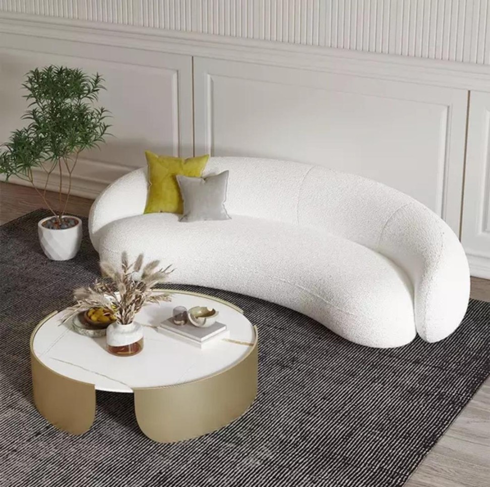 Modern Italian Minimalist curved sofa