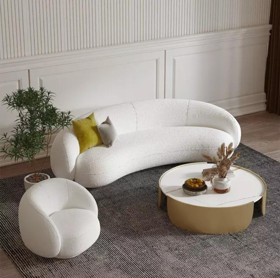 Modern Italian Minimalist curved sofa