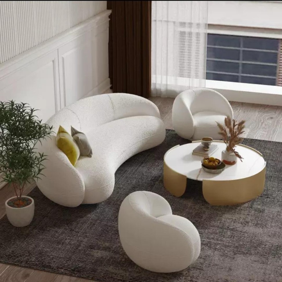 Modern Italian Minimalist curved sofa