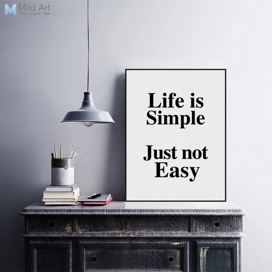 Motivational Quotes Tipografi Hidup minimalis A Art Print Poster Gambar  Dinding Ruang Tamu Kanvas Lukisan Tanpa Bingkai Dekorasi Rumah