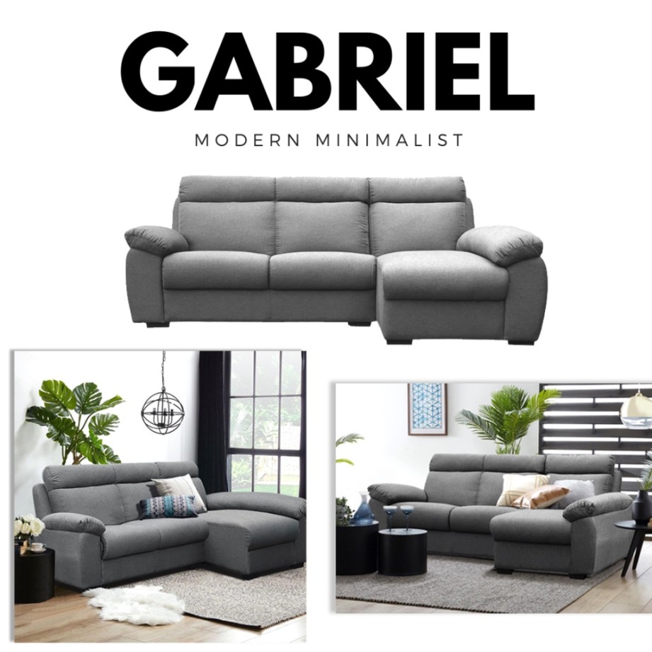 TECK SENG] Gabriel ft Stylist L Shape Sofa / Water Repellent