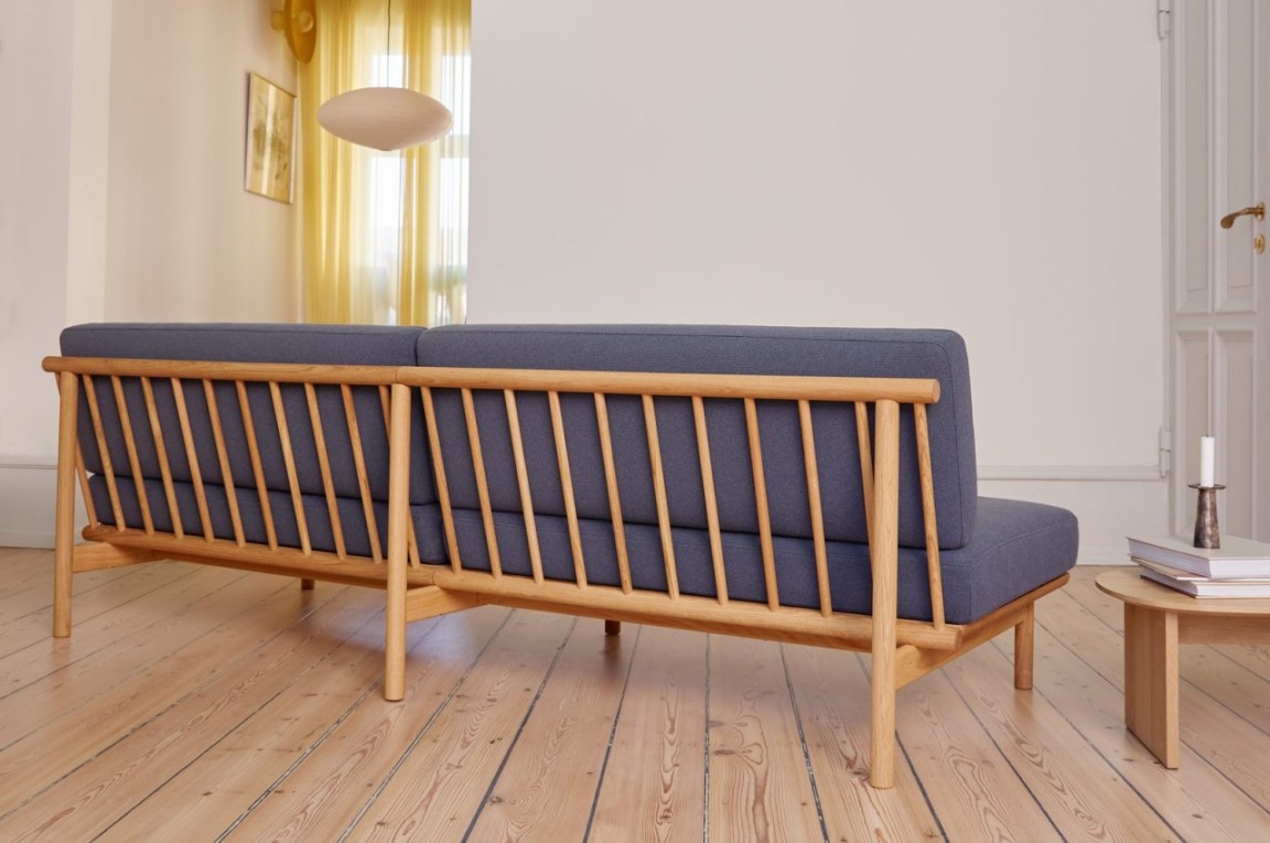 This minimalist sofa is easy to repair, so you can pass it on as